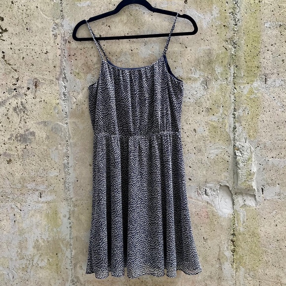 Loft Chiffon Spaghetti Strap Dress, Navy, XS - Picture 1 of 8
